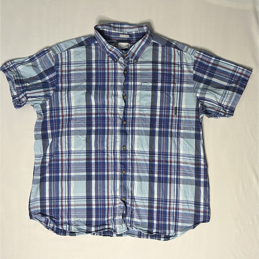 Columbia Regular Fit Shirt Men's Size 2XL Plaid Shirt Sleeve Button Up Casual